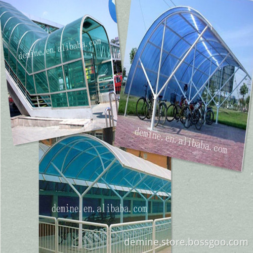 the processing of bending the polycarbonate sheet